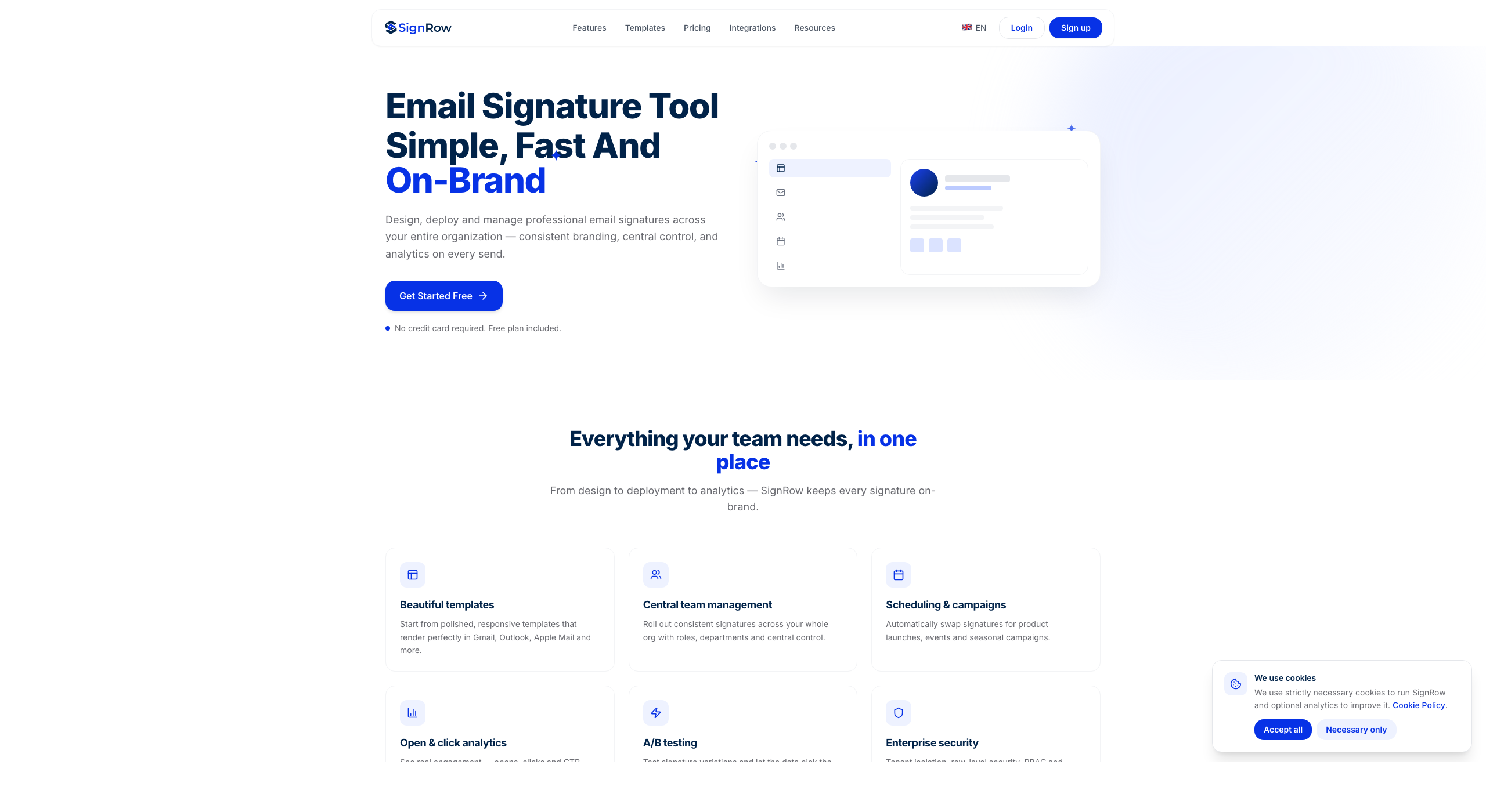 SignRow email signature tool